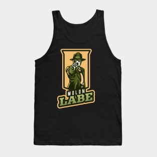 Man's Pointing A Gun | Molon Labe Tank Top